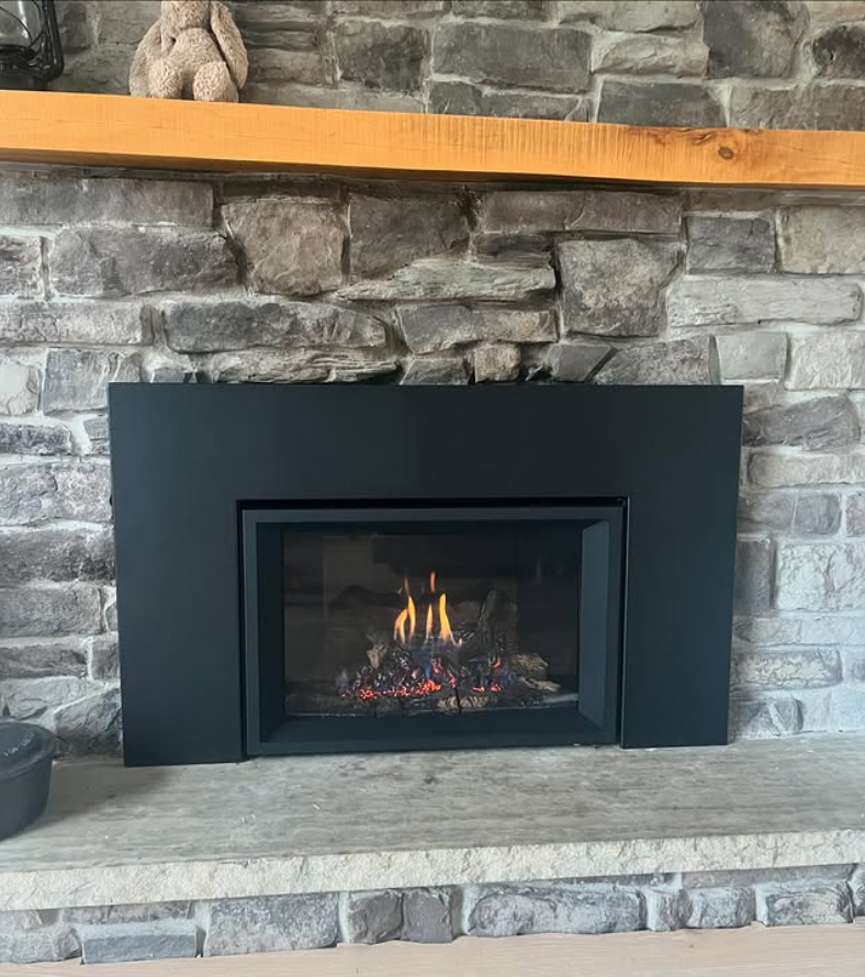 Modern gas fireplace insert